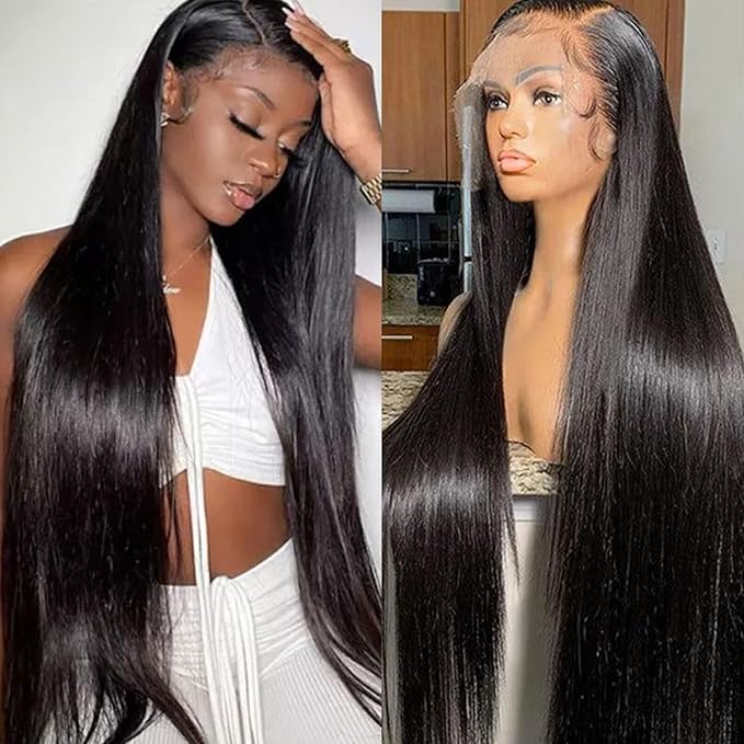 Lemoda Straight SKINLIKE Real HD 13x4 Full Lace Frontal Wigs 210% Density 15A Brazilian Straight Virgin Human Hair Lace Front Wig 26inch Invisible 0.1mm Ultra-thin Frayed Ends Tiny Knots