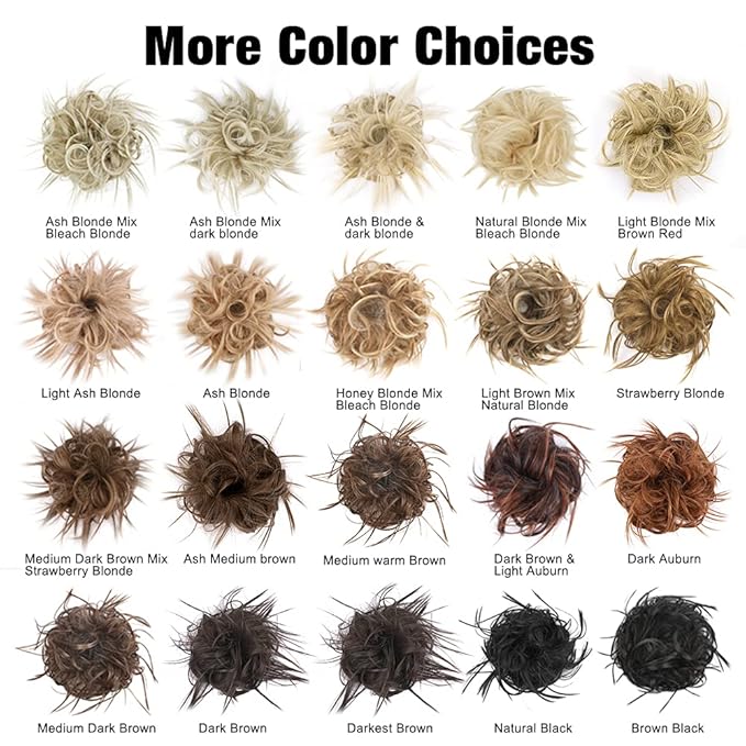 HMD Tousled Updo Messy Bun Hair Piece Hair Extension Ponytail With Elastic Rubber Band Updo Extensions Hairpiece Synthetic Hair Extensions Scrunchies Ponytail Hairpieces for Women (Medium Auburn)