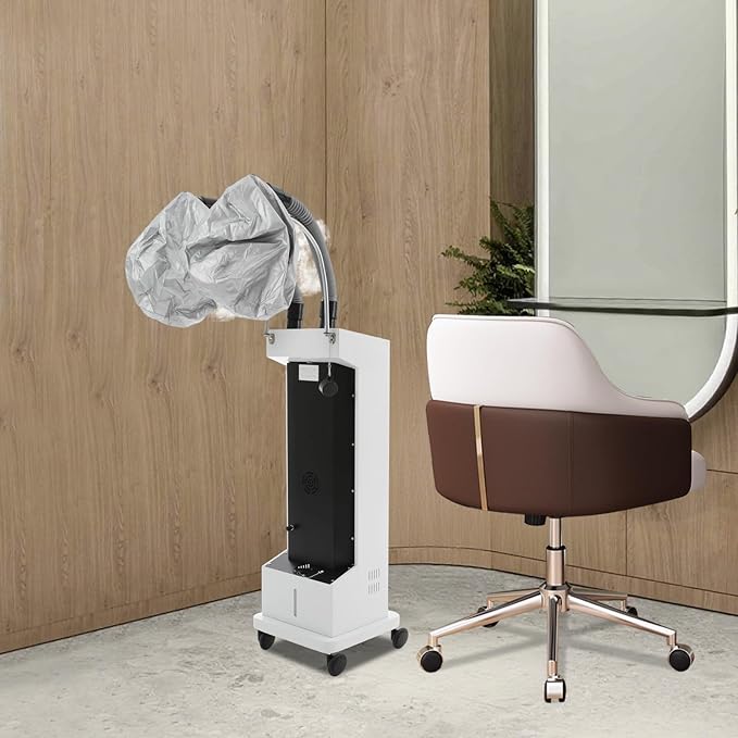 Professional Hair Steamer Machine with Adjustable Temperature,650W Hair Steamer,Dual Tube Steam Hair Care System,Salon Spa Equipment for Deep Hair Care Repair, Hair Styling (White)