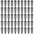 Glossy Black Snap Hair Clips by FLAREANN – 50 PCS 2 Inch Non-Slip Metal Hair Barrettes for Women – Classic Black Hair Clips for Daily Styling & Minimalist Accessories