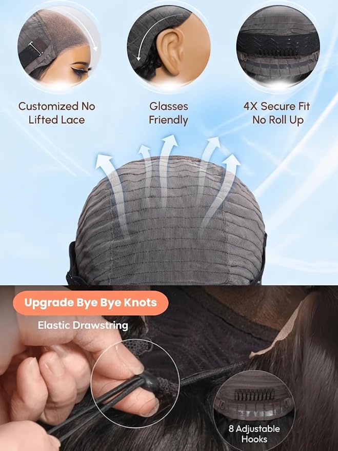 Julia Hair Bye Bye Knots Glueless Wig Highlight Balayage Brown Body Wave 7x5 Pre Cut HD Lace Front Wigs Human Hair Pre Plucked Bleached Knots Pre Everything Ready To Go Ombre Wig 20 Inch