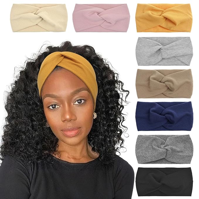Elastic Knotted Headbands for Women Criss Cross Head Bands for Women's Hair Non Slip Boho Wrap Twisted Hair Accessories
