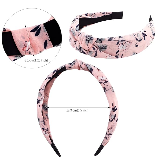 VELSCRUN 12 Pcs Womens Headband Knotted Headbands for Women Girls Wide Headbands Boho Bandeau Knot Turban Headband Hair Band Elastic Hair Accessories for Women
