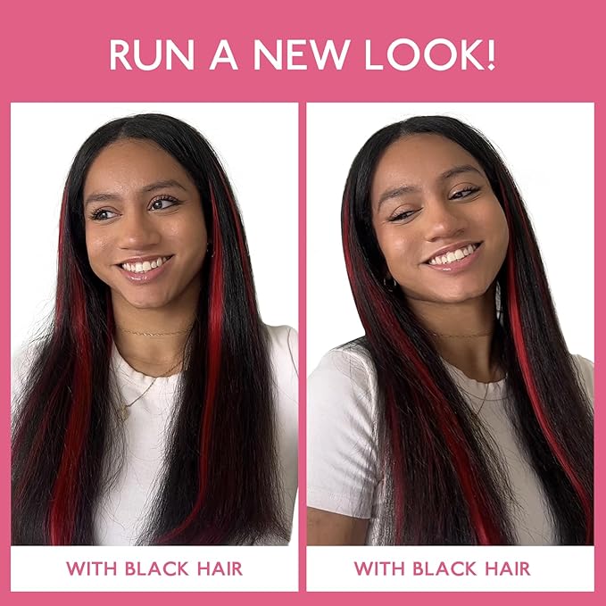 WENNALIFE Red Clip in Hair Extensions Real Human Hair 35g 6pcs 16 Inch Colored Hair Extensions for Kids Women Colorful Hair Pieces Pop-up Style Straight Extensiones De Cabello Humano Con Clip