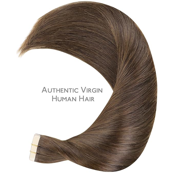 Wennalife Tape in Hair Extensions Human Hair, 20pcs 50g 20 inch 5D Remy Hair Extensions for Women Tape Ins Straight Extensiones De Cabello Humano Skin Weft