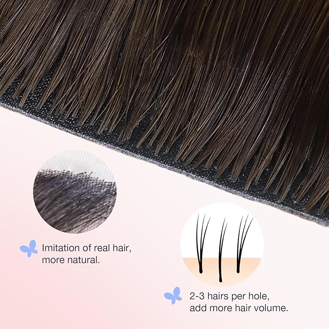 DOORES Clip in Hair Extensions Real Human Hair 18 inch 120g 7pcs Invisible Human Hair Extensions Clip ins, Injected Seamless PU Clipins Virgin Invisi Edge Natural Straight, 2A Light Dark Brown