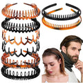 LAPOHI 8 PCS Non Slip Fashion Plastic Headbands with Teeth Skinny Hair Band Combs Hair Hoop Hair Accessory for Women Men Hair Decorations