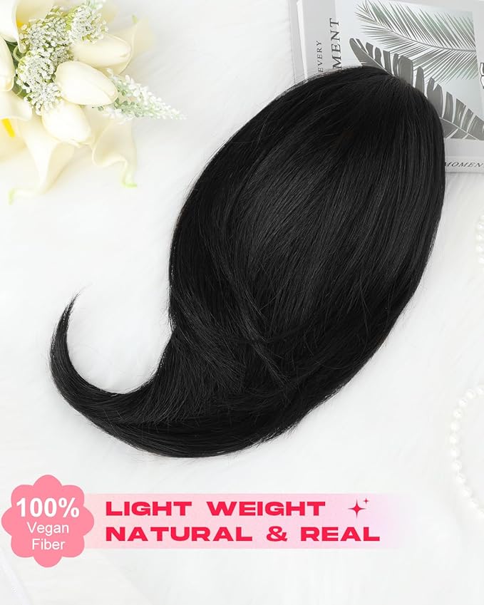 Ponytail Extension – 16” Claw Clip in Ponytail Hair Extensions Natural Soft Synthetic High Pony Tail Hairpieces for Women (Black, 16 inch)