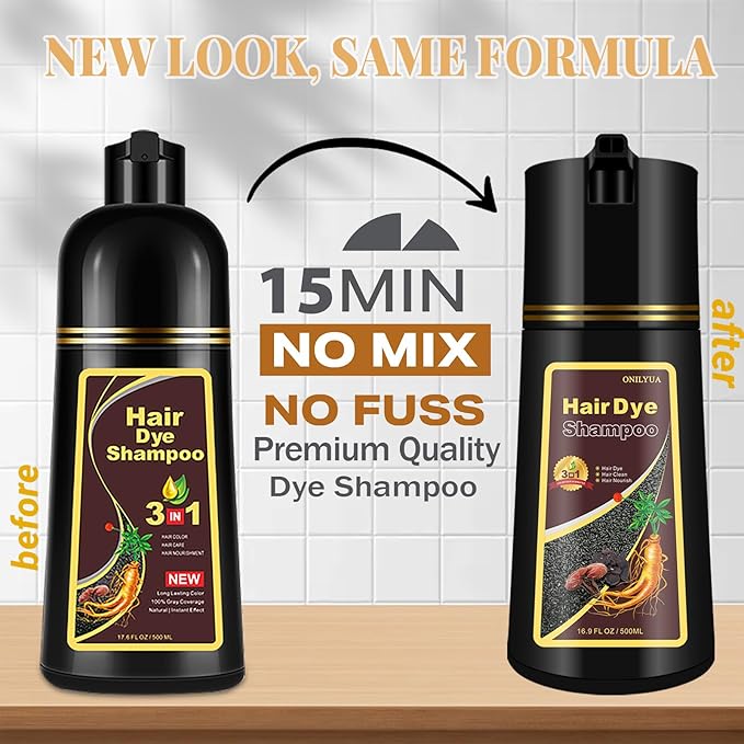 Cherry Brown Hair Dye Shampoo 3-in-1, Natural Hair Color for Women & Gray Hair, Instant Hair Dye & Hair Care in 15 Minutes, Bubble Plant Hair Colors for All Hair Types, Shampoo Para Canas