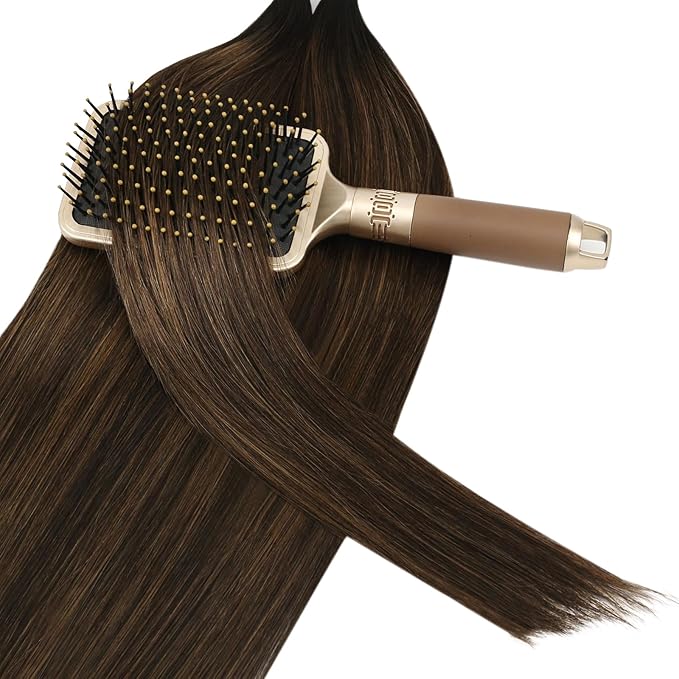 YoungSee U Tip Hair Extensions Brown Balayage U Tip Hair Extensions Human Hair Dark Brown Ombre Browns K-Tip Hair Extension Real Human Hair 24Inch Ktip Extensions for Long Hair 50s/50g