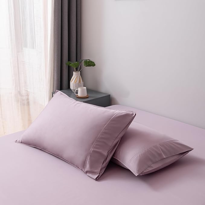 Bella Coterie | Luxury Bamboo King Size Pillowcase Set | 100% Organically Grown Bamboo Viscose | Ultra Soft | Cooling | 2 Pcs [Lilac]