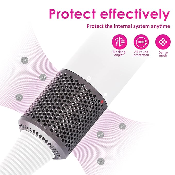 Upgraded Hair Dryer Filter Compatible with Dyson Supersonic HD01 HD03 HD08 Hair Dryer Attachment, Hair Dryer Outer Filter Repair Accessories with Filter Cleaning Brush(Metallic Gray)