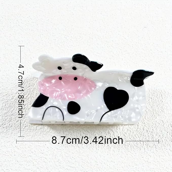 Cow Hair Clips for Women Cute Animal Hair Claw Clips Strong Hold Non-slip Cattle Hair Jaw Clip Funny Animal Hair Barrettes Fashion Daily Wear Holiday Hair Accessories Decoration for Thick Thin Hair