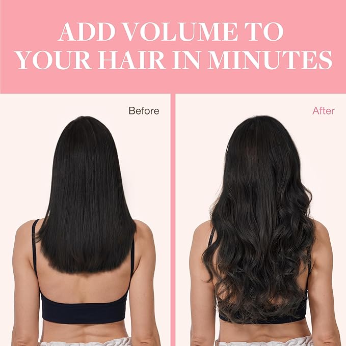 GOO GOO Clip in Hair Extensions Real Human Hair, Remy Human Hair Extensions Clip ins for Women, Natural Human Hair, 12inch 85g 7Pcs, 1B Natural black