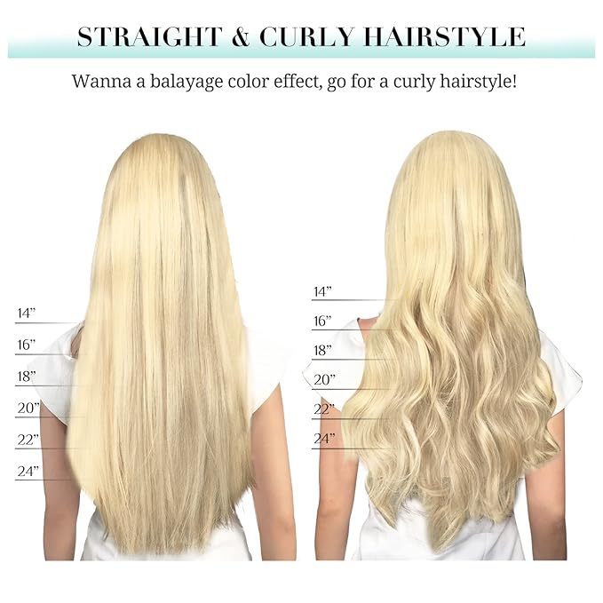DOORES Clip in Hair Extensions, Light Blonde Highlighted Golden Blonde 150g 9pcs 24 Inch, Real Human Hair Clip ins Remy Clip In Hair Extensions Natural Silky Straight