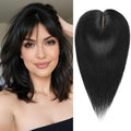 HAIRCUBE Hair Toppers For Women With Thinning 5"*5" Large Base Real Hair Toppers For Women, 14 Inch For Hand-Woven, 60g, Silk, Natural, Realistic, Use Daily, Hairloss, Natural Black, No bangs