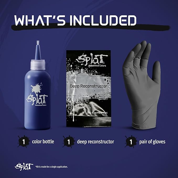 Splat Vegan and Cruelty-Free Semi-Permanent Hair Color Dye (6 Fl Oz, MIDNIGHT INDIGO)