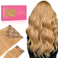 WENNALIFE Human Hair Extensions Clip In - 22 Inch 150g 9pcs Strawberry Blonde Remy Hair Extensions - Real Hair Coloured