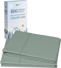 California Design Den Standard/Queen Size Pillow Cases Set of 2 - Luxuriously Soft and Thick 800 Thread Count, Smooth Sateen, Natural 100% Cotton Pillowcases Queen, Durable -Sage Green