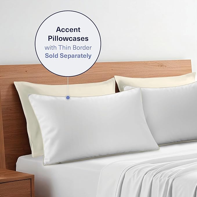 Kickoff Viscose Bamboo Pillowcase, King, Set of 2, 100% Organic Hidden Zippered Viscose Bamboo Pillow Case King Size, Cooling Pillow Cover for Hot Sleepers (20"x40", Buttercream)