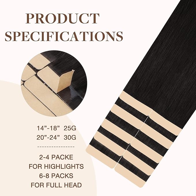 GOO GOO Tape in Hair Extensions Human Hair, 2 Dark Brown, 20inch 30g 10pcs, Skin Weft Seamless Invisible, Silky Straight with Thick Ends, Remy Human Hair