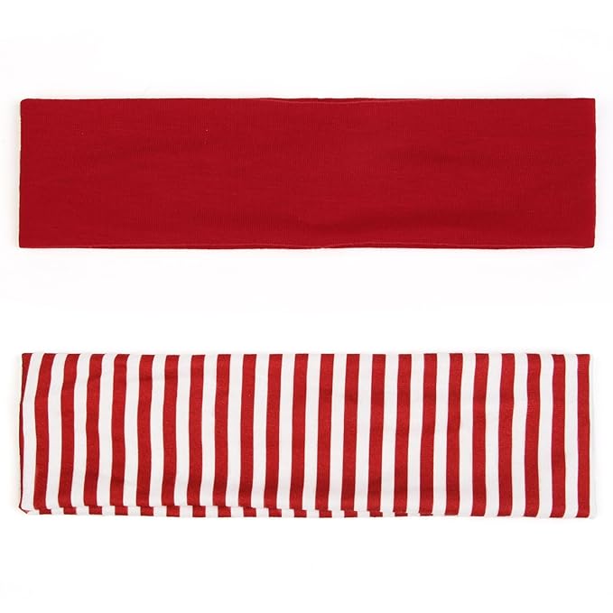 TERSE Headbands for Women Short Hair Striped Headbands Non Slip Elastic Sweat Hairbands Soft Fabric Hairbands Workout Yoga Running Sport Hair Accessories