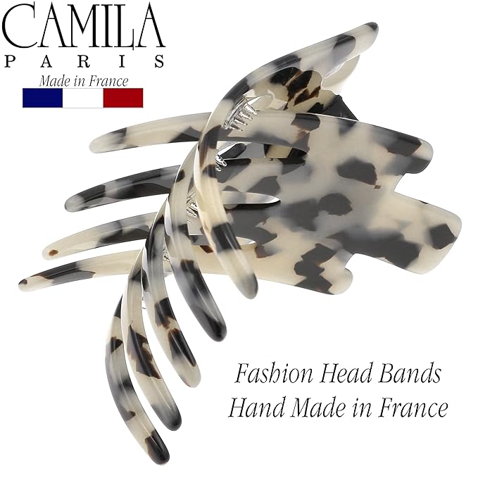 Camila Paris CP3473 French Hair Clip for Women, Hand-Made Hair Side Clips, 3 inch Girls Hair Claw Clips Jaw Fashion Durable Styling Hair Accessories for Women, Strong Hold No Slip Grip, Made in France