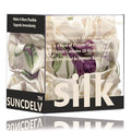 Suncdelv Silk,100% Silk Scrunchies for Hair,22 Momme Hair Ties for Anti-Crease & Breakage,Natural Women Hair Accessories，Fashion Hairbands 3PCS（Flower）