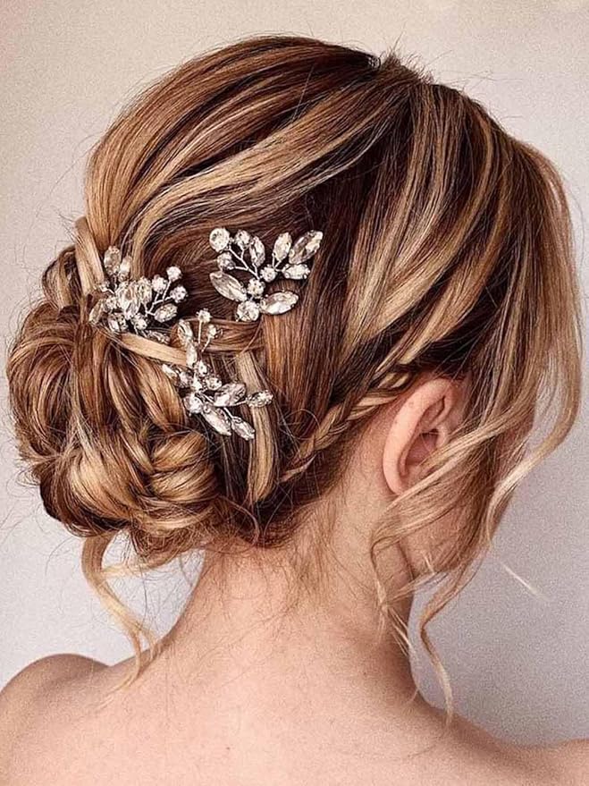 JAKAWIN Rhinestone Wedding Hair Pins Silver Bridal Crystal Hair Jewelry Accessories for Women HP130 (Silver)