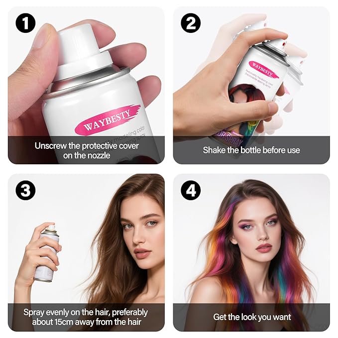 Temporary Hair Color Spray For Kids Women Men, Washable Hair Dye Spray One-Day Hair Color Wax For Cosplay Party DIY, Christmas Party, Halloween Crazy Hair Day (Green, 4.06 oz)