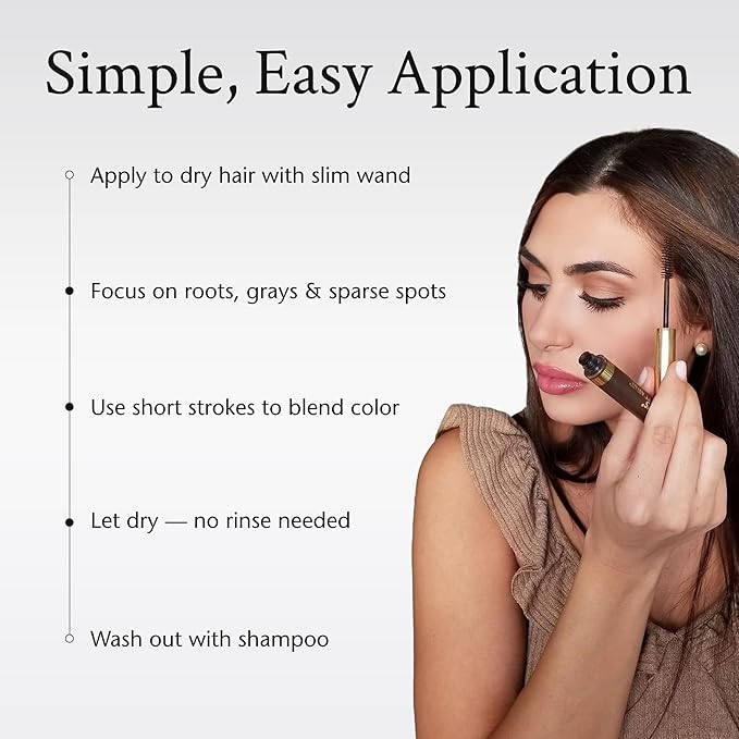 Boyd’s Brush It Away | Grey Hair Root Touch Up for Women & Men | Temporary Hair Color Mascara | Quick-Dry Water-Resistant Concealing Formula | Black, 3-Pack