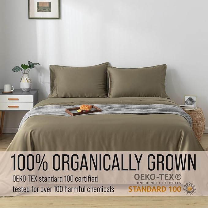 Bella Coterie | Luxury Bamboo King Size Pillowcase Set | 100% Organically Grown Bamboo Viscose | Ultra Soft | Cooling | 2 Pcs [Olive]
