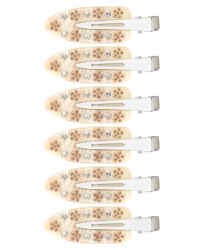 HAIMEIKANG 6 PCs Acrylic Creaseless Hair Clips for Women - No Crease No Bend Hair Clip Makeup Bangs Clips for Women and Girls Flat Hair Clips for Hair Styling