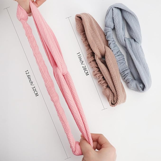 DRESHOW 8 Pack Headbands for Women Yoga Knotted Headbands Elastic Criss Cross Hair Accessories Sports Head Wrap Non Slip