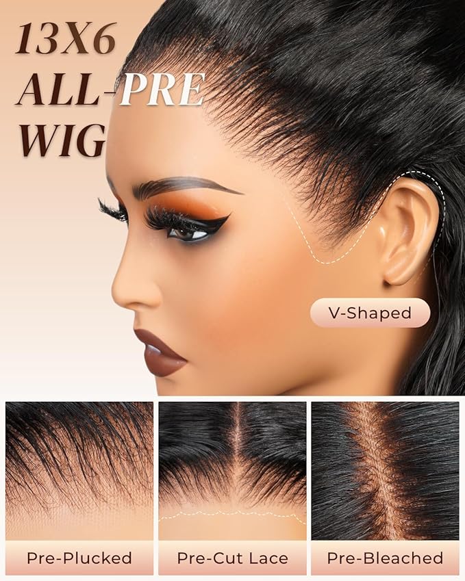 Arabella 13x6 Deep Curly Human Hair Wig 210% Density Curly Wigs Human Hair 100% Glueless Lace Front Wig 12a Pre Plucked Bleached Pre-Cut Wigs (20inch,13x6 deep curly wig)