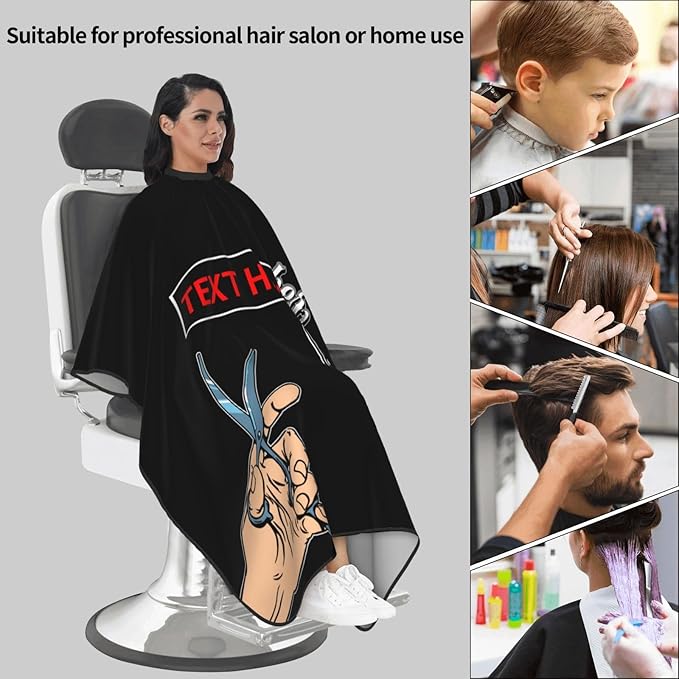 Custom Barber Cape for Men Personalized Professional Hair Cutting Cape with Text for Home Salon Barbershop