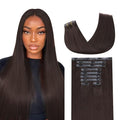 Lashey Seamless Clip in Hair Extensions Human Hair 130g 9pcs #2 Dark Brown Straight 18 Inch Clip in Hair Extensions with PU Soft Invisi Edge
