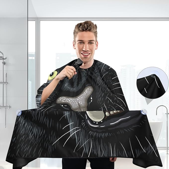 ALAZA Roaring Panther Barber Cape for Men Women, Waterproof Haircut Apron Beard Shaving Bib Hair Cutting Cloth 55 x 65 Inch
