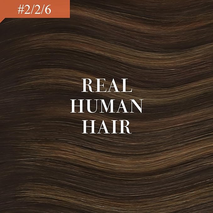 Ve Sunny Hair Extensions Ponytail Real Human Hair Wrap Around Clip in Ponytail Hair Extensions Straight Extensions Human Hair for Women Dark Brown Balayage Chestnut Brown 16inch 80G