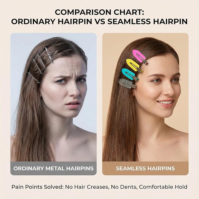 No Crease Hair Clips Makeup Pin Curl Clip Bulk 40Pcs Multicolor No Bend Dent Bang Creaseless Hair Clips for Makeup Application Bangs Hairpin Setting Pins Clip for Women Styling (Turquoise)