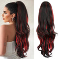 Ponytail Extension, Drawstring Ponytail Extension for Women 26 Inch Long Wavy Highlights Pony Tails Hair Extensions Synthetic Clip in Ponytail Hairpiece for Women(H1B/113)