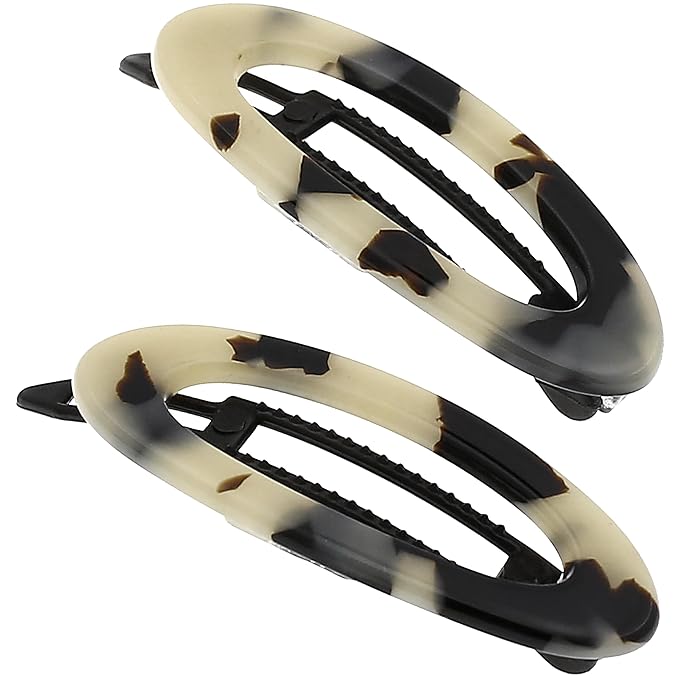 Camila Paris CP1992/2 French Hair Barrette Clip for Women, Handmade, Side Slide-in Metal-Free Closure, Strong Hold Grip Hair Clips for Girls, No Slip Durable Styling Hair Accessories, Made in France