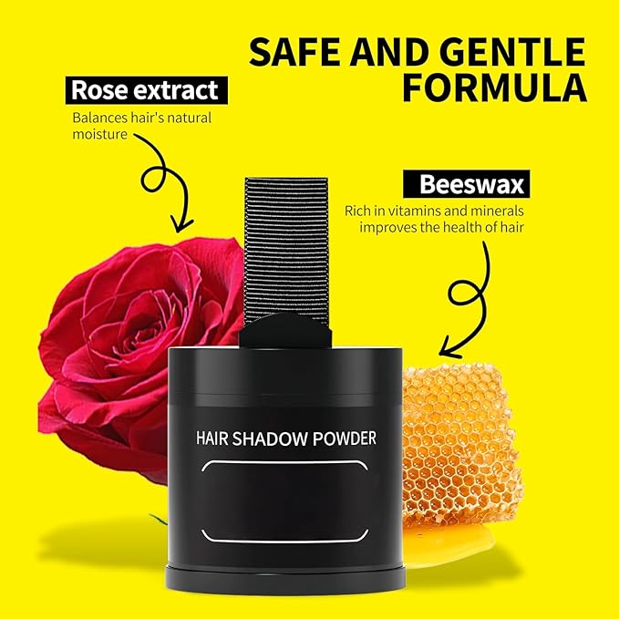 Gowwim Root Touch up Powder, Instantly Gray Hair Cover up Hairline Powder for Women & Men Waterproof and Sweatproof Root Cover Up Long-Lasting for Thinning & Loss Hair (Med Brown2, 10G+1)