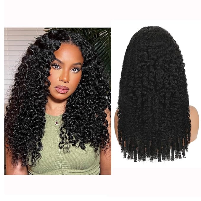 Burmese Curly Human Hair Wig with Spiral End 200% Density 360 Full HD Lace Front Wigs Human Hair Water Wave Wigs for Women 32Inch Pre Plucked with Baby Hair Tiny Knots Natural Black
