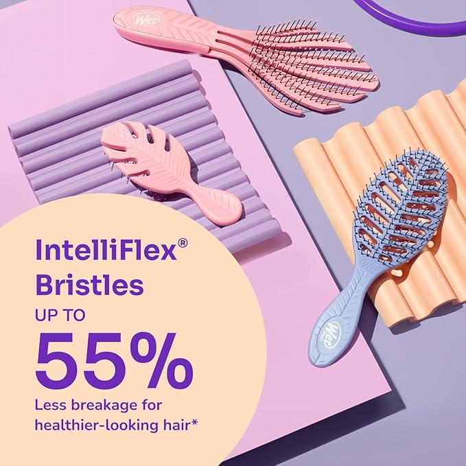 Wet Brush Go Green Curl Detangler Hair Brush, Black, Ultra-Soft IntelliFlex Detangling Bristles Glide Through Tangles with Ease, Great For Curls, No Split Ends & Pain-Free for Wet or Dry Hair