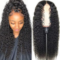 CYNOSURE 13x4 Lace Front Wigs Human Hair Pre Plucked 180% Density Brazilian Kinky Curly Frontal Wig with Baby 9A Natural Black for Women(16, Wigs)