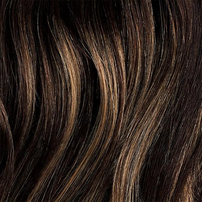 Luxy 100% Remy Human Hair – Halo Clip-In Hair Extensions –Natural Looking Volume & Length - One-Piece - Easy 5-Min Application 150 grams 12" Dark Brown Balayage
