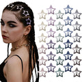 30 Pcs Metal Star Hair Clips 2000s Y2K Snap Barrettes 1.25 In Non Slip Star Hair Accessories for Women,Matte Multicolored