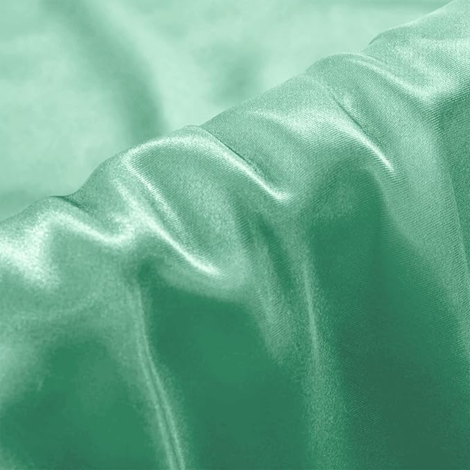 Aormenzy Satin Pillow Cases for Women King Size Set of 2, Mint Green Satin Pillowcase for Hair with Envelope Closure Silky Pillow Covers Wrinkle, Fade Resistant (20x40 Inches)