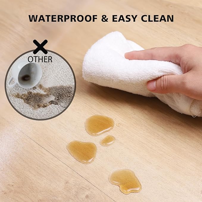 Clear Floor Mat for Home, 5'×8' Large Non-Slip Plastic Rug for Under Kitchen Table, Durable Waterproof Vinyl Area Mat for Baby Spills, Dog Accident, Anti-Scratch Floor Protector for Dining Room